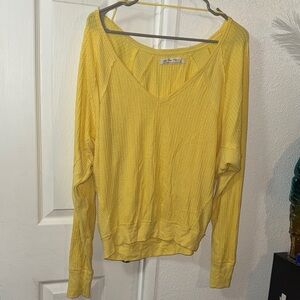 Free People Sunny Yellow Long Sleeve Top